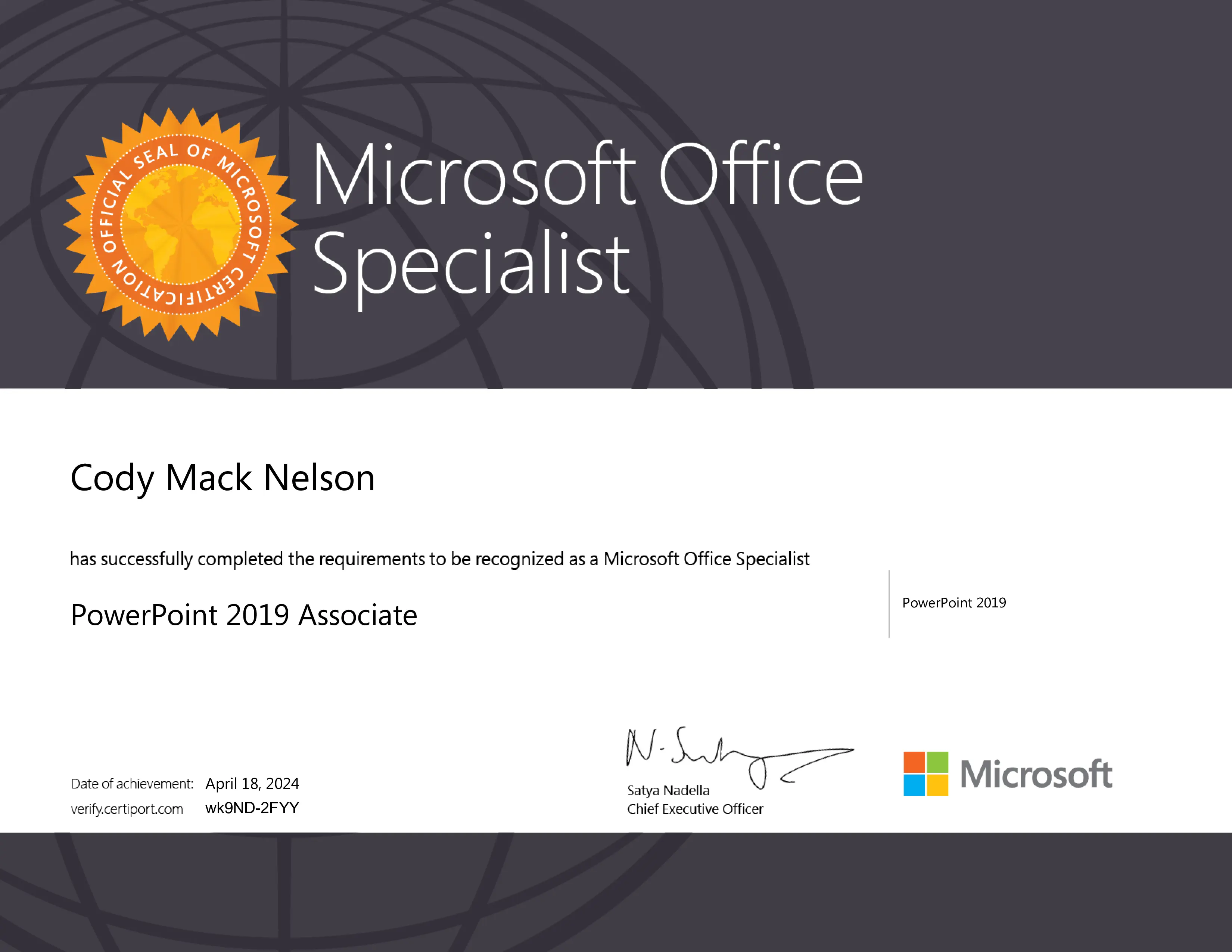 my Powerpoint Certification