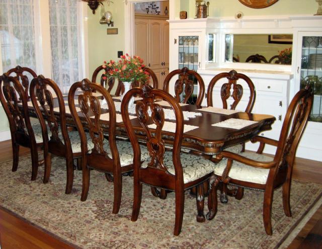 the main dining table in the Cambridge House